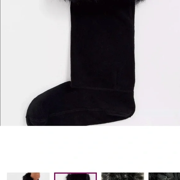 Hunter Black Fur-Trimmed Winter Boot Socks - Picture 2 of 4